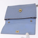 Salvatore Ferragamo Vala Chain Shoulder Bag Leather Blue Gold Auth BA14158-10