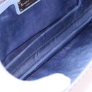 Salvatore Ferragamo Vala Chain Shoulder Bag Leather Blue Gold Auth BA14158-11