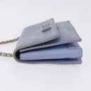 Salvatore Ferragamo Vala Chain Shoulder Bag Leather Blue Gold Auth BA14158-4