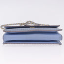 Salvatore Ferragamo Vala Chain Shoulder Bag Leather Blue Gold Auth BA14158-5