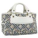CELINE Boogie Bag Canvas Navy Gold Auth BA14159-1