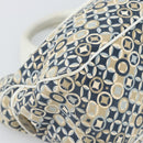 CELINE Boogie Bag Canvas Navy Gold Auth BA14159-14