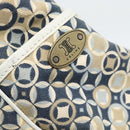 CELINE Boogie Bag Canvas Navy Gold Auth BA14159-17