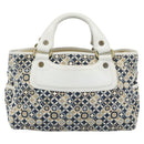 CELINE Boogie Bag Canvas Navy Gold Auth BA14159-13