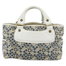 CELINE Boogie Bag Canvas Navy Gold Auth BA14159-2
