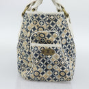 CELINE Boogie Bag Canvas Navy Gold Auth BA14159-3