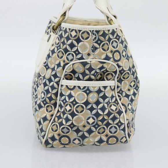 CELINE Boogie Bag Canvas Navy Gold Auth BA14159
