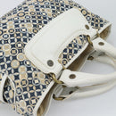 CELINE Boogie Bag Canvas Navy Gold Auth BA14159-6