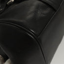 BALLY Hand Bag Leather Black Gold Auth BA1416-9