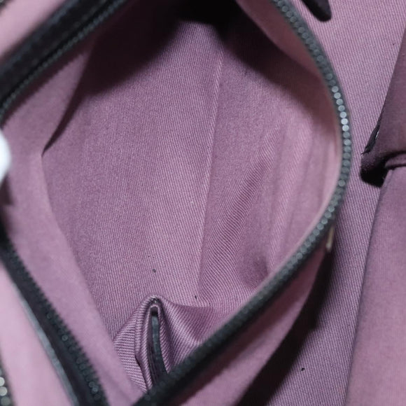 BALLY Hand Bag Leather Black Gold Auth BA1416