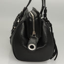 BALLY Hand Bag Leather Black Gold Auth BA1416-4