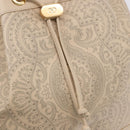 VALENTINO Drawstring Shoulder Bag Leather Ivory Auth BA14162V-17
