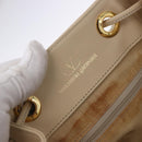 VALENTINO Drawstring Shoulder Bag Leather Ivory Auth BA14162V-10