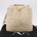 VALENTINO Drawstring Shoulder Bag Leather Ivory Auth BA14162V-12