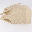VALENTINO Drawstring Shoulder Bag Leather Ivory Auth BA14162V-4
