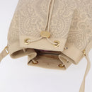 VALENTINO Drawstring Shoulder Bag Leather Ivory Auth BA14162V-6