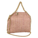 Stella MacCartney Raffia Falabella Chain Shoulder Bag Pink Gold Auth BA14163V-1