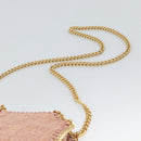 Stella MacCartney Raffia Falabella Chain Shoulder Bag Pink Gold Auth BA14163V-10