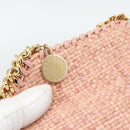 Stella MacCartney Raffia Falabella Chain Shoulder Bag Pink Gold Auth BA14163V-16