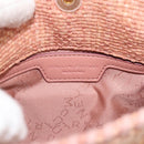 Stella MacCartney Raffia Falabella Chain Shoulder Bag Pink Gold Auth BA14163V-17
