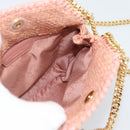 Stella MacCartney Raffia Falabella Chain Shoulder Bag Pink Gold Auth BA14163V-19