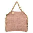 Stella MacCartney Raffia Falabella Chain Shoulder Bag Pink Gold Auth BA14163V-2