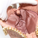 Stella MacCartney Raffia Falabella Chain Shoulder Bag Pink Gold Auth BA14163V-20
