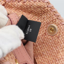 Stella MacCartney Raffia Falabella Chain Shoulder Bag Pink Gold Auth BA14163V-23