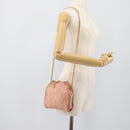 Stella MacCartney Raffia Falabella Chain Shoulder Bag Pink Gold Auth BA14163V-24