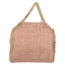 Stella MacCartney Raffia Falabella Chain Shoulder Bag Pink Gold Auth BA14163V-3