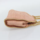 Stella MacCartney Raffia Falabella Chain Shoulder Bag Pink Gold Auth BA14163V-5