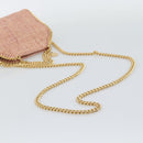 Stella MacCartney Raffia Falabella Chain Shoulder Bag Pink Gold Auth BA14163V-9