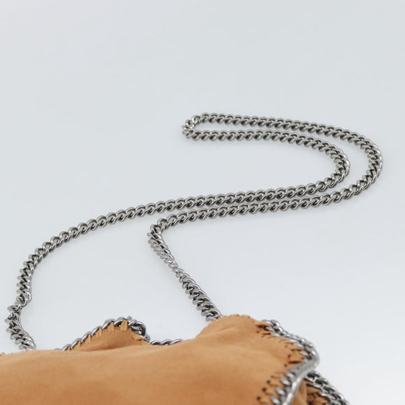 Stella MacCartney Chain Falabella Shoulder Bag Suede Brown Silver Auth BA14164A
