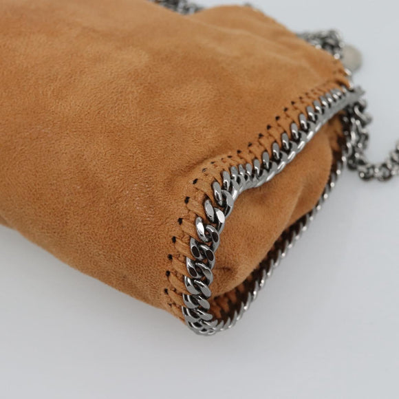Stella MacCartney Chain Falabella Shoulder Bag Suede Brown Silver Auth BA14164A