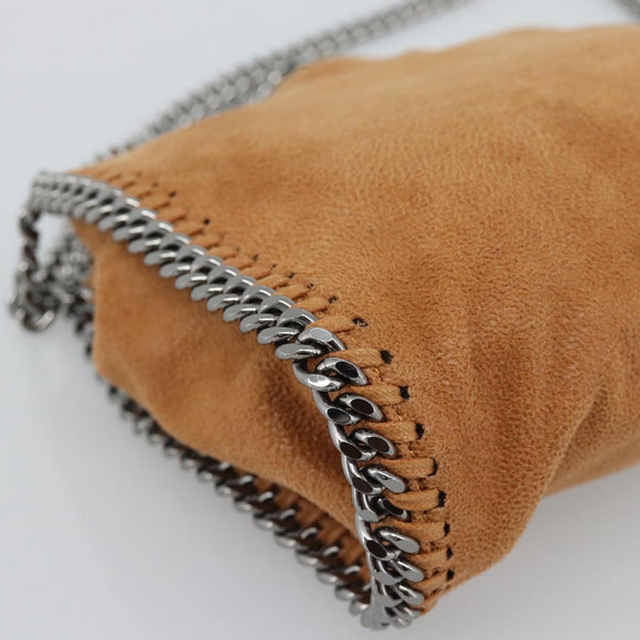 Stella MacCartney Chain Falabella Shoulder Bag Suede Brown Silver Auth BA14164A