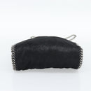 Stella MacCartney Falabella Chain Shoulder Bag Suede Black Silver Auth BA14165A-11