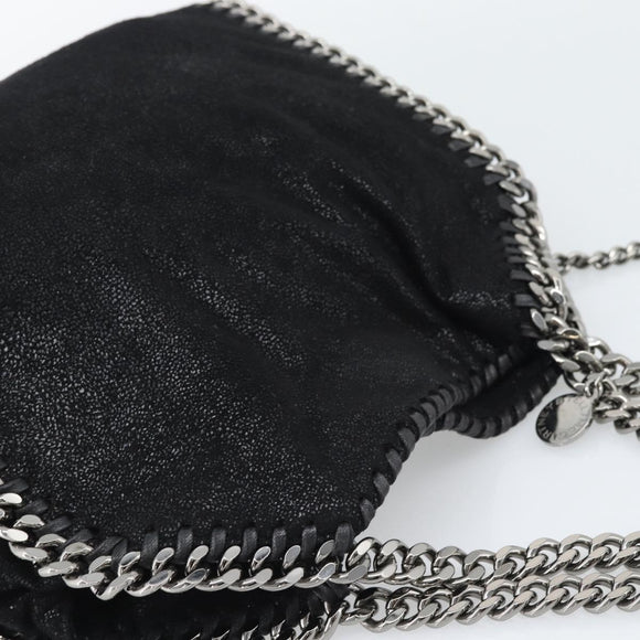 Stella MacCartney Falabella Chain Shoulder Bag Suede Black Silver Auth BA14165A