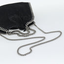 Stella MacCartney Falabella Chain Shoulder Bag Suede Black Silver Auth BA14165A-9