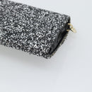 Jimmy Choo Glitter Chain Hand Bag Sequin Black Gold Tone Auth BA14167-12