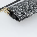 Jimmy Choo Glitter Chain Hand Bag Sequin Black Gold Tone Auth BA14167-13