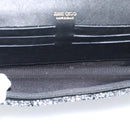 Jimmy Choo Glitter Chain Hand Bag Sequin Black Gold Tone Auth BA14167-16