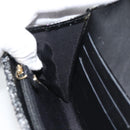 Jimmy Choo Glitter Chain Hand Bag Sequin Black Gold Tone Auth BA14167-18
