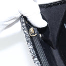 Jimmy Choo Glitter Chain Hand Bag Sequin Black Gold Tone Auth BA14167-19