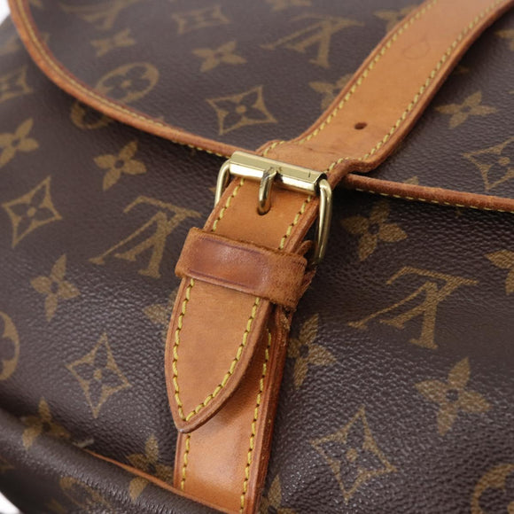 LOUIS VUITTON Monogram Saumur 35 Shoulder Bag M42254 LV Auth BA14171
