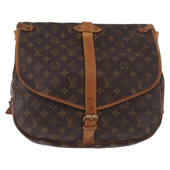 LOUIS VUITTON Monogram Saumur 35 Shoulder Bag M42254 LV Auth BA14171