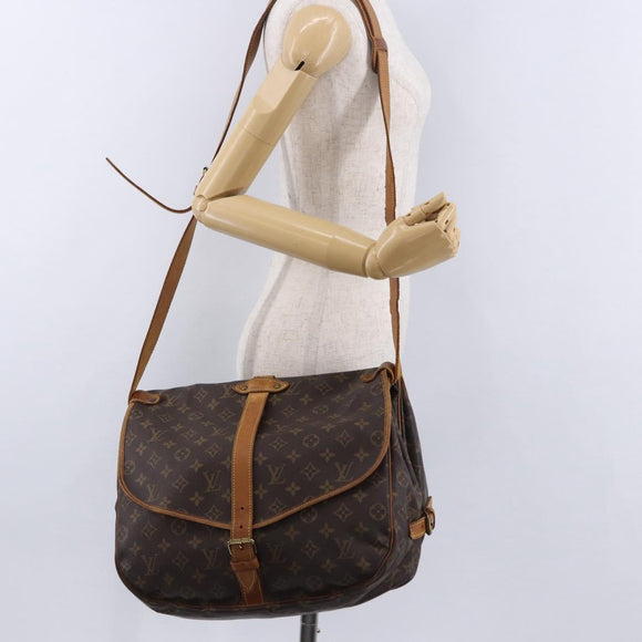 LOUIS VUITTON Monogram Saumur 35 Shoulder Bag M42254 LV Auth BA14171