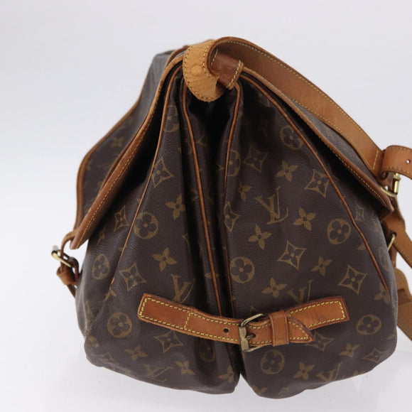LOUIS VUITTON Monogram Saumur 35 Shoulder Bag M42254 LV Auth BA14171