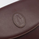 CARTIER Must Line Shoulder Bag Leather Bordeaux Gold Auth BA14172-17