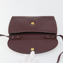 CARTIER Must Line Shoulder Bag Leather Bordeaux Gold Auth BA14172-18