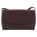 CARTIER Must Line Shoulder Bag Leather Bordeaux Gold Auth BA14172-13